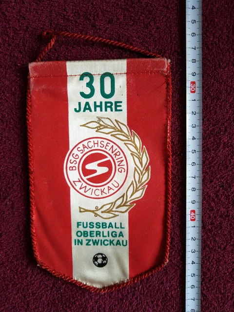 Vieux Fanion 30 Ans Du BSG Sachsenring Zwickau – RDA Oberliga, FSV Zwickau, Collection Nostalgie