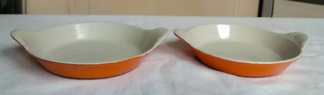 Le Creuset 2 petits plats en fonte émaillée orange n° 3