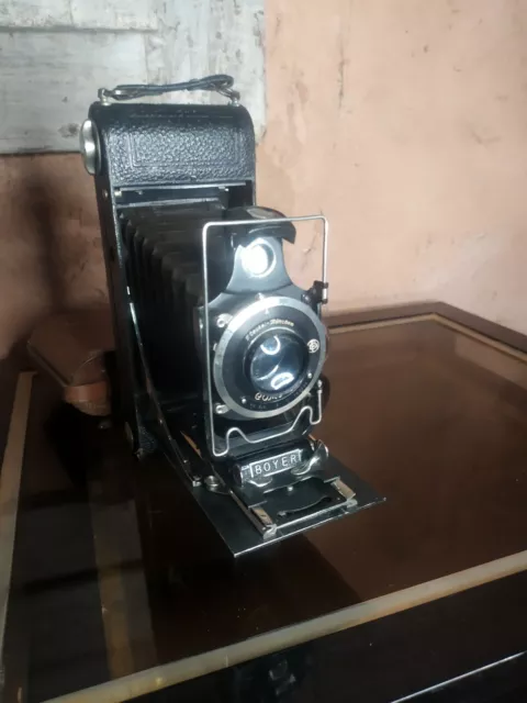 Appareil photo ancien Boyer compur à soufflet F.Deckel