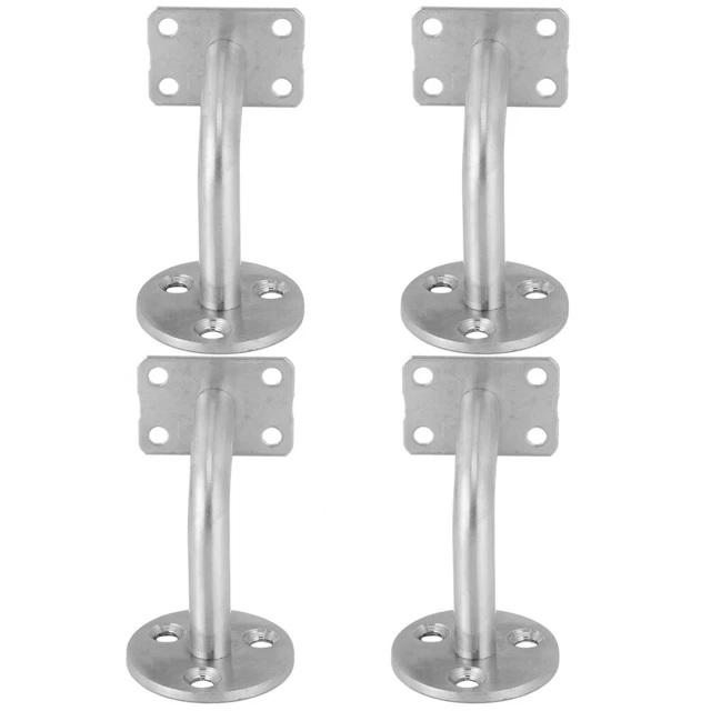 4pcs Support de main courante d'escalier mural en acier inoxydable Support de