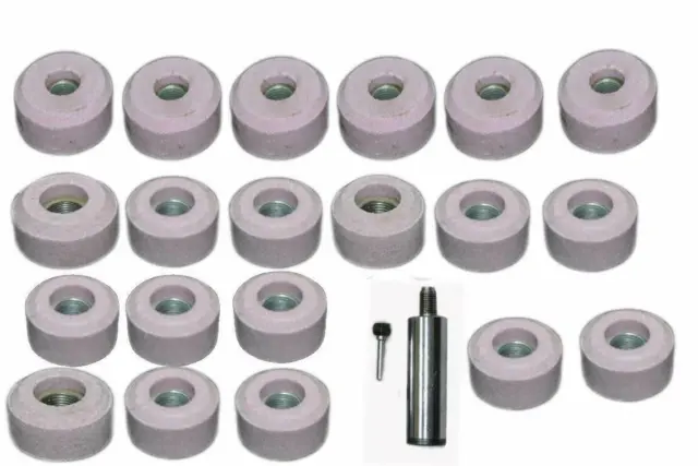 20 Pcs Valve Seat Grinding Stones For Sioux + Siuox Stone Holder 11/16"