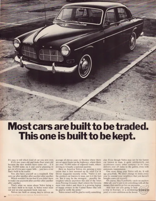Print Ad Volvo 1966 Model 122S Full Page Large Magazine 10.5"x13.5"