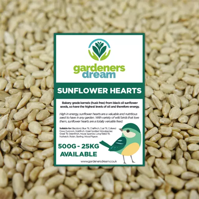 GardenersDream Sunflower Hearts - Kernels Premium Seed Bakery Wild Bird Food