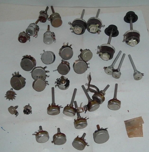 vtg. lot of potentiometers various sizes and shapes please look at pictures