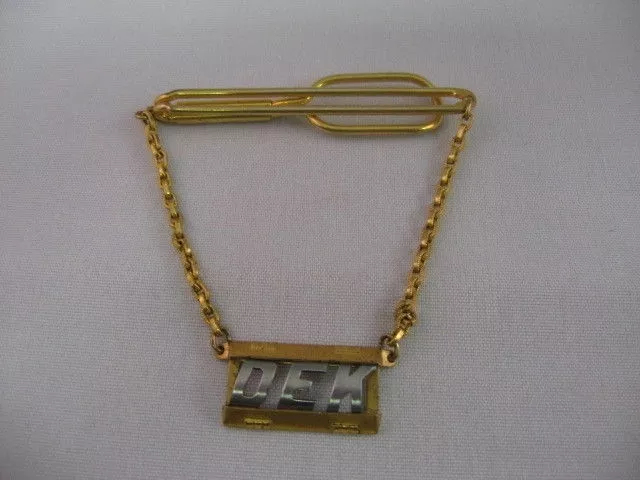 Vintage Tie Clip Tie Clasp: Art Deco Style "DEK" ~ 1930s Patent ~