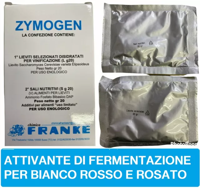 Zymogen ATTIVANTE DI FERMENTAZIONE per mosto LIEVITO + SALI NUTRITIVI vino