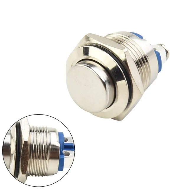 12V, 16mm, Metal Waterproof Push Button Momentary On Off Horn Brass