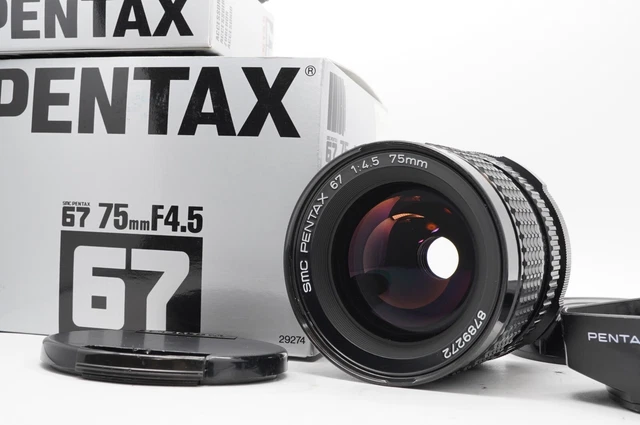 [ Mint en Boîte] Smc PENTAX 67 75mm F/4.5 Angle Large Mf Dernier Lentille + Hood