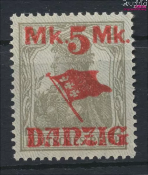 Briefmarken Danzig 1920 Mi 30II Unterdruckspitzen nach unten postfrisch (9910798