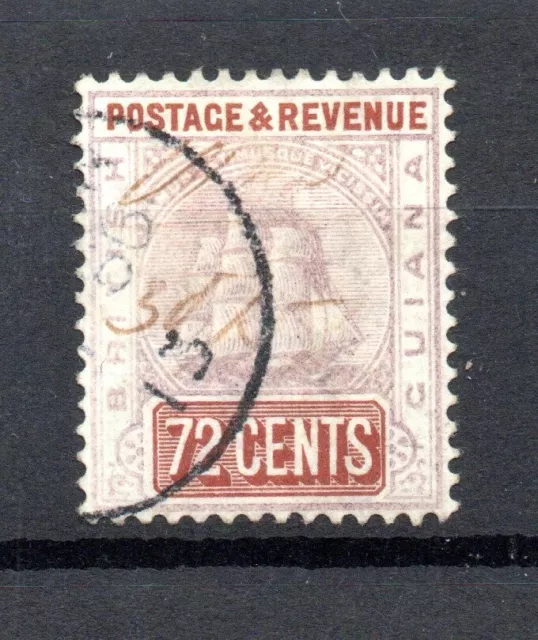 British Guiana 1889 72c purple & orange WMK Crown CA SG203 CDS used WS29079