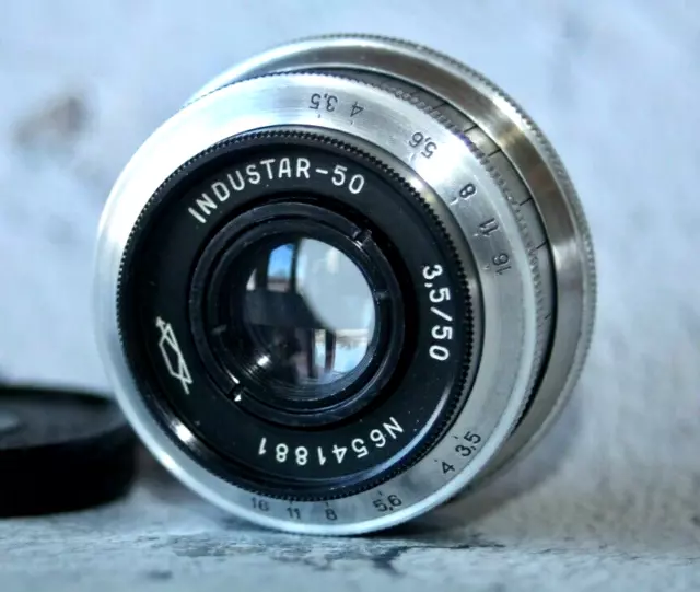 INDUSTAR-50 lens 50mm f/3.5 Soviet lens mount M39 for Zenit 3M KMZ Silver