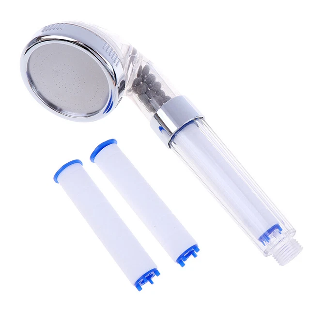 1Set Negative Ionen Badezimmer Handheld Wassersparende Duschkopf mit 2 Filter JW
