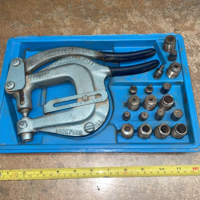 ROPER WHITNEY LARGE # XX SHEET METAL HOLE PUNCH SET - 10 Sizes 5/32” To 17/32” +