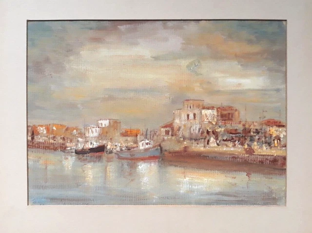 Opera pittore napoletano ANTONIO COPPOLA Tempera su cartoncino paesaggio 26x36cm