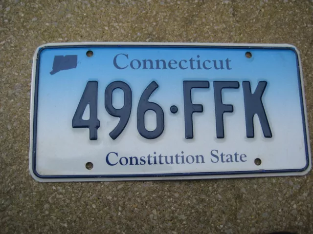 American Usa Connecticut Constitution State # 496-Ffk Rare Number Plate