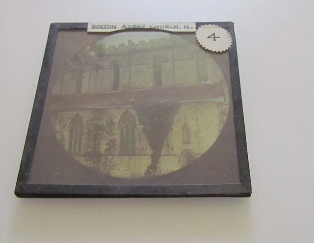 Glass Magic Lantern Slide BOLTON ABBEY CHURCH C1890 PHOTO ENGLAND 2