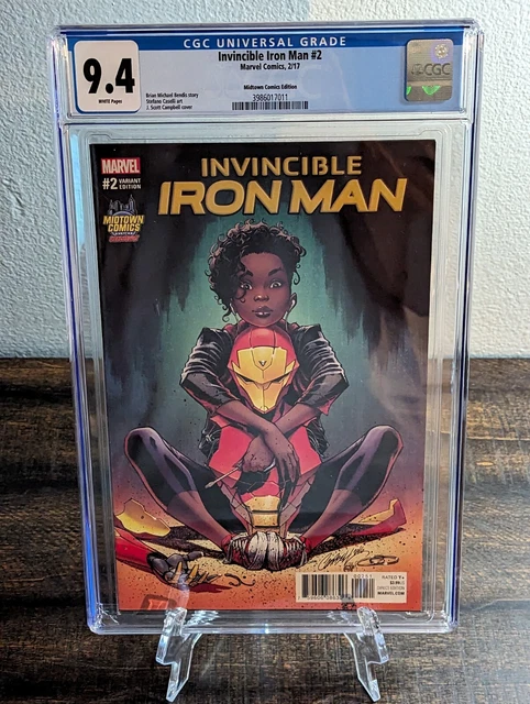 INVINCIBLE IRON MAN #2 CGC 9.4 J Scott Campbell Variant Graded Marvel Comic Book