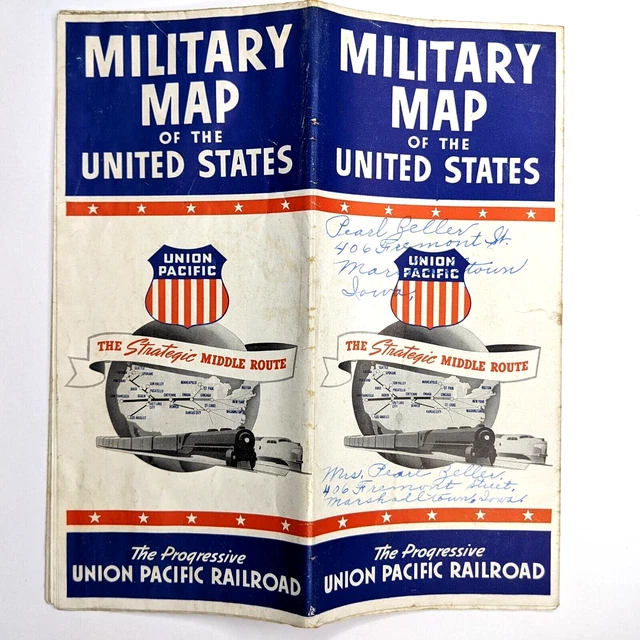 1944 WWII UNION Pacific Military - 1944 WWII Union Pacific Military Map United States.webp