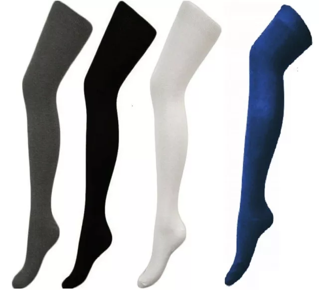 Girls Ladies Over The Knee/Thigh High Plain Socks, Sox School 12-3.5 / 4-6 / 6-9