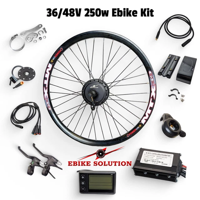 36/48V 250W CONVERSION Kit Ebike Electric Bike Hub Motor MTX39 Rim ...