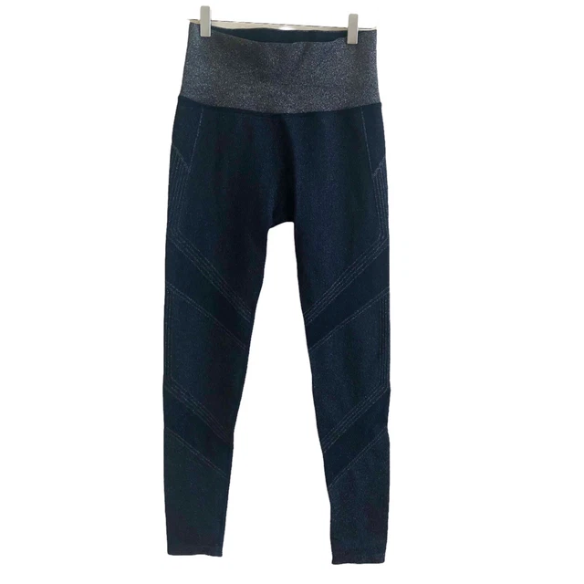 Athleta Twilight Tight Leggings High Rise Navy Blue Full Length Pant Size M