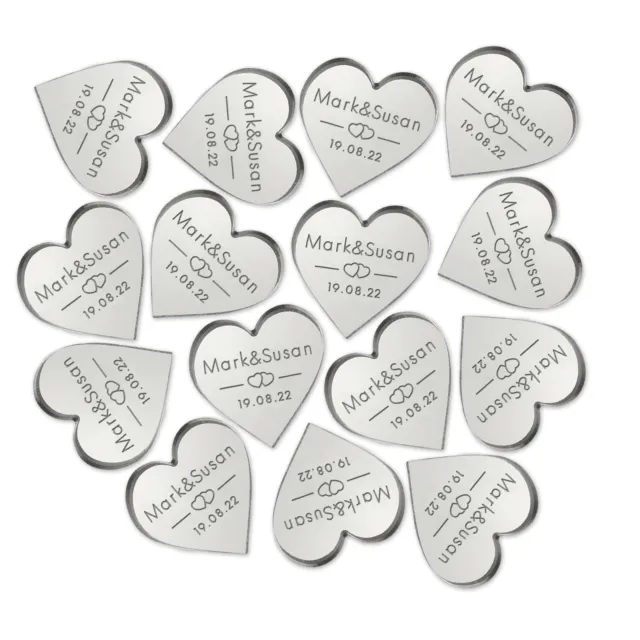 Personalised Heart Tokens Wedding Favours for Guests Love Heart Wedding Decors