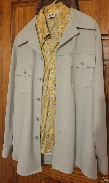 Vintage 3 Piece Leisure Suit Retro Disco Polyester 70's Time Out By Farrah