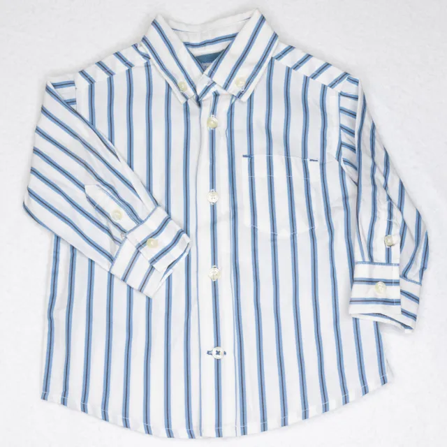 NWT Gymboree Boys Blue & White Winter Holiday Dress Shirt Size 6-12 Months
