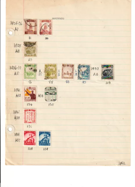 13 timbres de MONCHUKUO (1935-40)