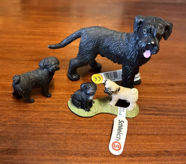 Schleich Animal Dog Figurines x 3, 2 With Tags