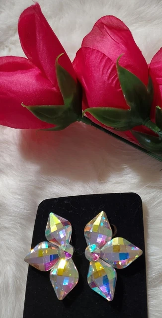 Ballroom Dance Jewelry Earrings Crystal AB Clip on Ballroom Dance Jewelry