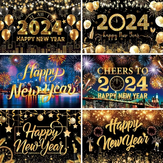 COUNTDOWN PARTY 2024 New Year Decorations 2024 Background Banner Adults