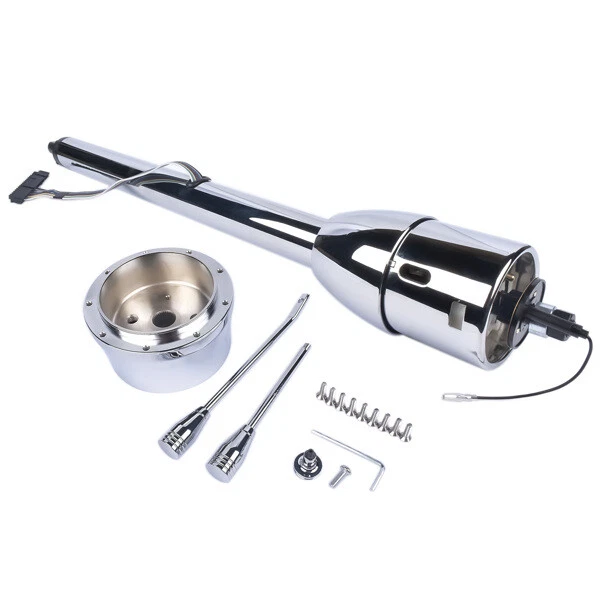 32" Plain Steel Tilt Steering Column - Floor Shift, Painable, For Hot Rod & Street Rod