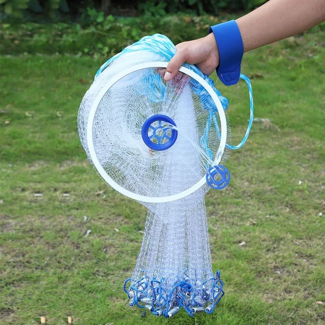 Fishing Cast Net, Outdoor Nylon Hand Throw Fishing Cast Mesh Saltwater Monofilam