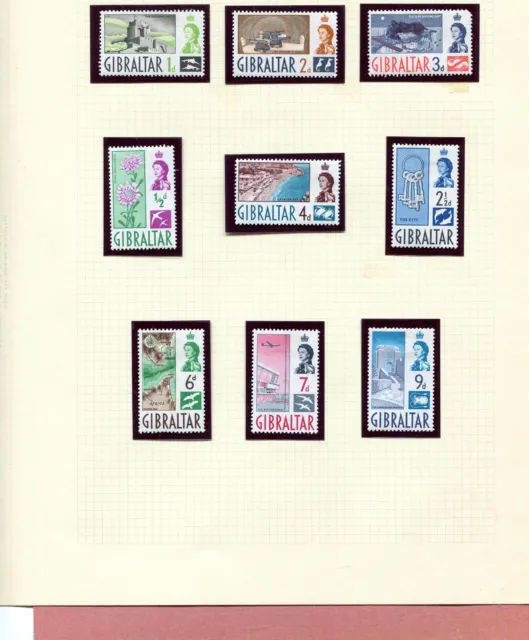 9 Qe2 Gibraltar  Good Mint (Mlh) Stamps