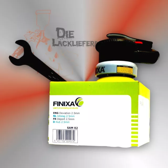 Mini smerigliatrice eccentrica FINIXA, smerigliatrice pneumatica Ø75 mm/velcro/schileggiatura...