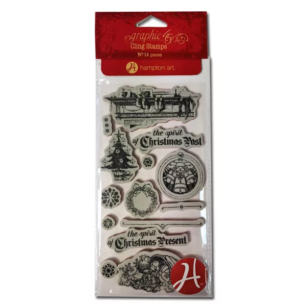 GRAPHIC 45® CLING STAMPS (14pcs) A CHRISTMAS CAROL #2 - RRP £15.95 NOW £10.00