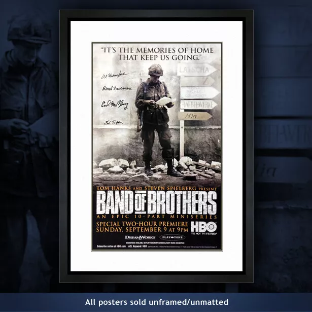 Poster #5 Band of Brothers Autographed by 4 Easy Company 101st Airborne veterans