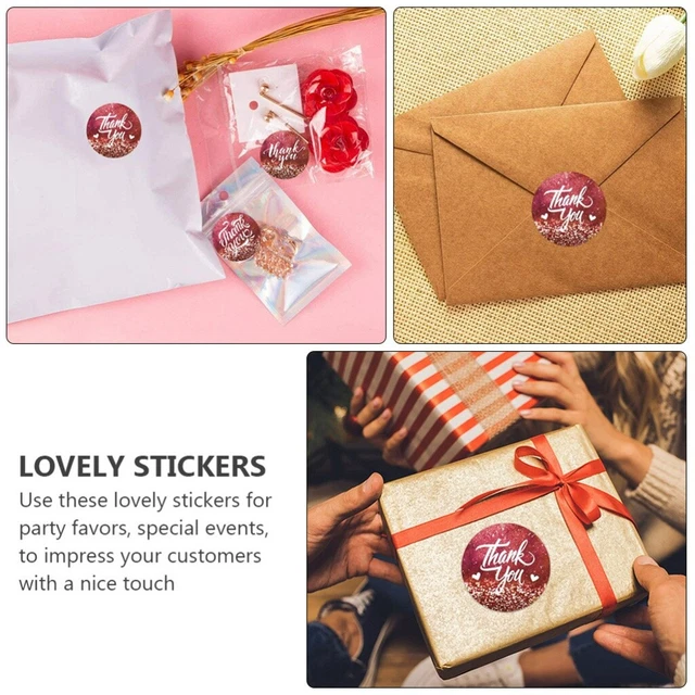 Präsentieren Geschenk Aufkleber Danke Kreis Etiketten Abdichtung Paster 7