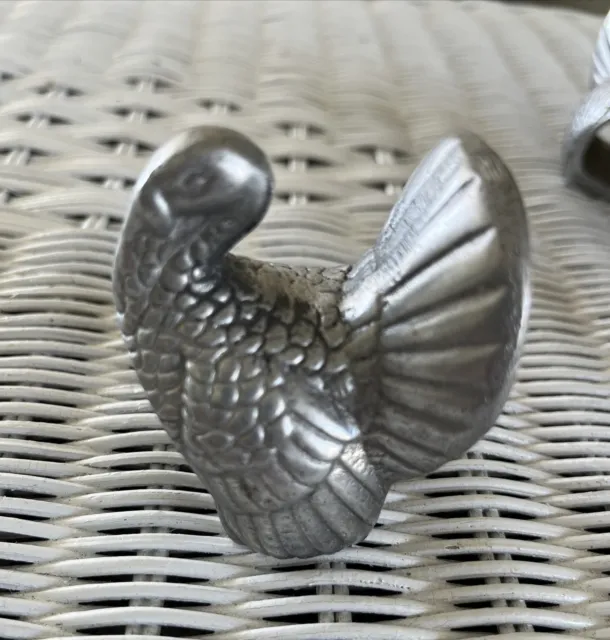 Silver PEWTER NAPKIN RINGS TURKEY Lot Set 6