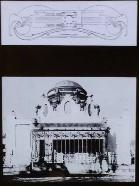 Plan, Schönbrunn Station, Stadtbahn, Vienna, Austria, Magic Lantern Glass Slide