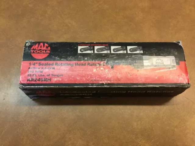 Mac Tools 1/4" Drive  4 Position Rotating Head Air Ratchet AR249RH