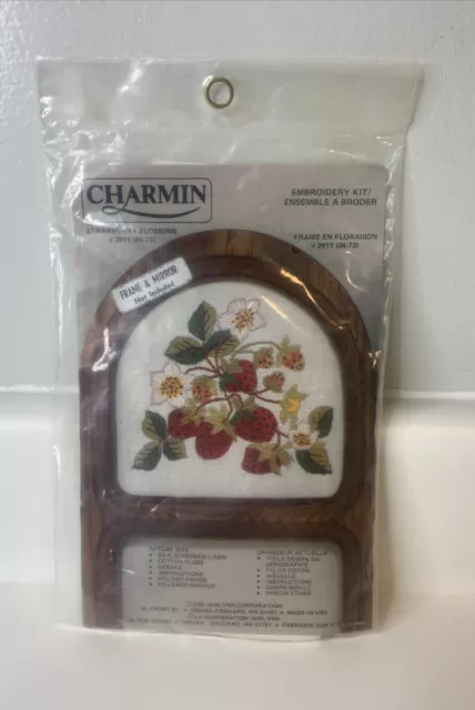 Janlynn Charmin Cross Stitch Strawberry Blossoms Kit New Sealed #2911 USA