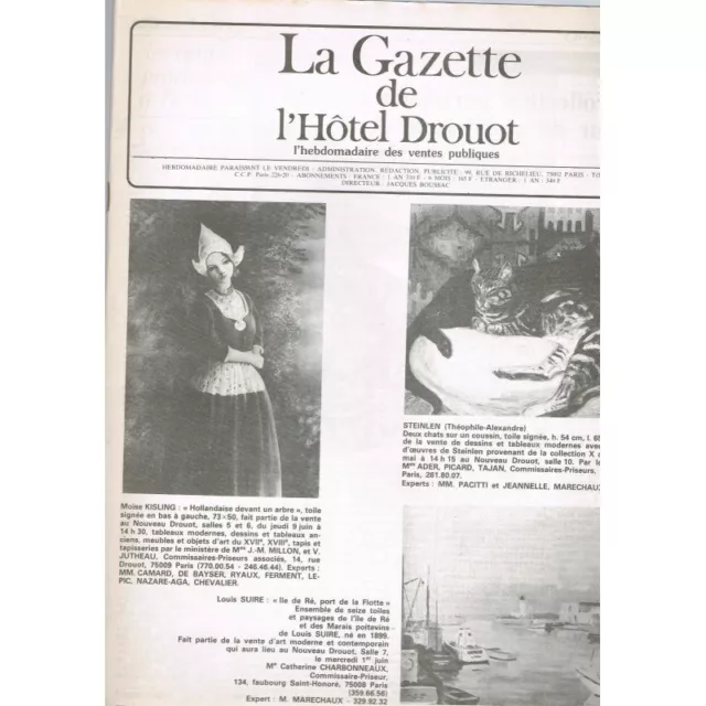 La GAZETTE de l'Hôtel DROUOT 1983 N°19 ORFEVRERIE XVIIIè RODIN CARABIN Art ANTIQ