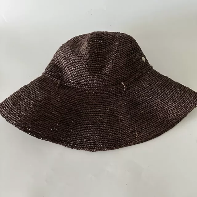 Helen Kaminski Women's Brown Straw Packable Raffia Hat One Size