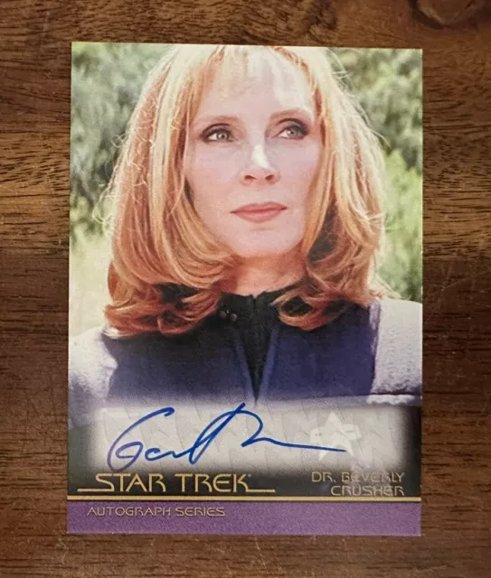 Autógrafo automático Star Trek Inflexions TNG A136 Gates McFadden como trituradora Beverly