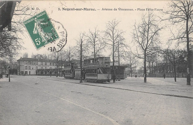 Cpa 94 Nogent Sur Marne Avenue De Vincennes Place Felix Faure (Tramway
