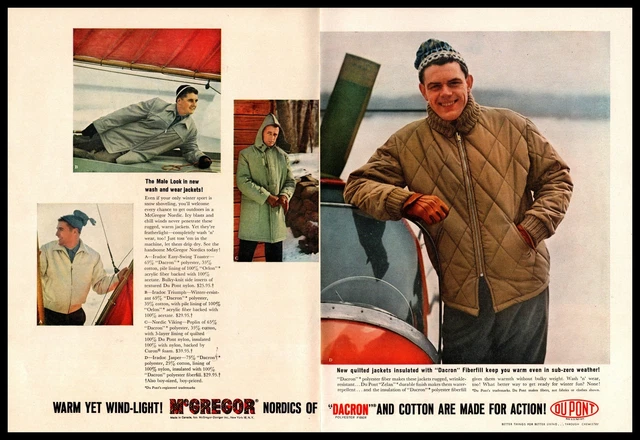 1960 McGregor Dacron DuPont Nordic Viking Jackets Coats 2-Page Vintage Print Ad