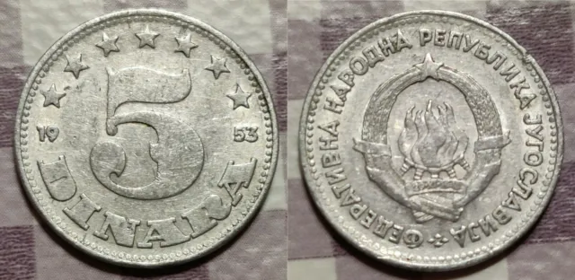 Yugoslavia 5 dinara  1953 1972 1973 1981 1982 1983 1986 2002 2000 2006