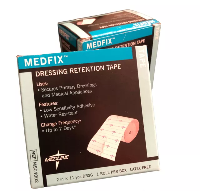 Cintas de aderezo de retención Medline MedFix - 2" x 11 yardas - 2 rollos
